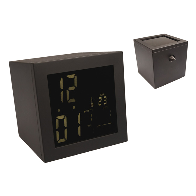 RELOJ/CALEND/TEMP DIGIT CURVE  NEG IMPRESO A UNA T